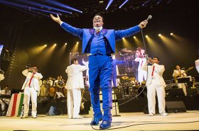 Juan Gabriel performs on stage during Volver 2015 Tour at Viejas Arena on Feb. 6, 2015 in San Diego, California. 