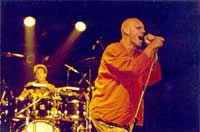 Midnight Oil performing at a concert at the Orange Town Hall,November 1985.Photo by Ant Healy.